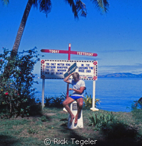 What time is it?  On the international date line on Taveu... by Rick Tegeler 